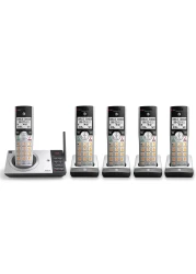 AT&amp;T CL82507 DECT 6.0 5-Handset Cordless Phone for Home with Answering Machine, Call Blocking, Caller ID Announcer, Intercom and Long Range, Silver (CL82507)
