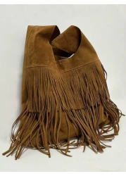 Retro Suede Fabric Tassel Design For Autumn And Winter Available In Burgundy Red Brown And Coffee Colors Women s Single Shoulder Underarm Bag A New Style In 2025with Niche Design Featuring An American