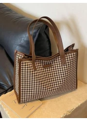 حقيبة كبيرة للنساء بنمط هراوي، تصميم أنيق وبسيط، متعددة الاستخدامات للتنقل والخروج، حقيبة كتف, حقيبة مدرسية,