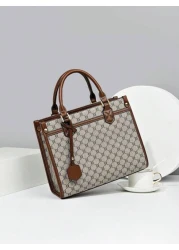 3 Piece Set Floral Pattern Large Capacity Tote Bag With Random Scarf