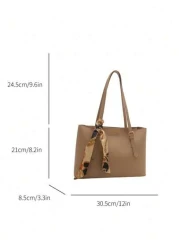 حقيبة كتف نسائية عالية الجودة ذات لون أحادي الخفيفة الوزن، متعددة الاستخدامات، ذات طراز راقي جديد