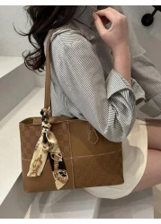 New Stylish Luxury Solid Color High End Versatile Women s One Shoulder Tote Bag