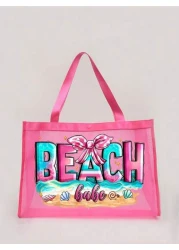 1PC Mesh Beach Bag Nylon Material Alphabet Printed Beach Mesh Tote Bag With Large Capacity Use Tt Yourself Or Give Gifts To Others Back To School Supplies Beach Bag Waterproof Backpack Vacation Bag Fo