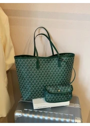 2pcs Set 2025 New Fashion Patchwork Tote Bag Large Capacity Travel Bag Shopping Bag Suitable For Women Daily Use Back To School Students Vacation Holiday Date Gift