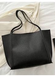 Litchi Texture Mother Daughter Tote Bag Large Capacity Shoulder Bag