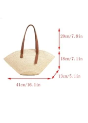 Versatile And Simple Tote Handbag For Women Shoulder Bag For Shopping Vacation Straw Beach Bag For Travel