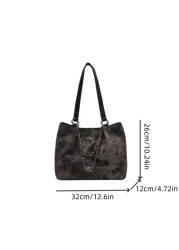 Women Ombre Color Tote Bag Unique Design Shoulder Bag For Work School Commuting Large Capacity