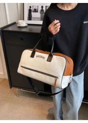 Women s Casual Tote Bag Fashion Contrast Color Shoulder Crossbody Bag For Prenatal Student Gym Yoga Travel Large Capacity Portable Handbag With Luggage Tag Carry On