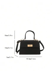 Mini Twist Lock Flap Square Bag Solid Color Mini Handbag Retro Simple Crossbody Bag Women s Luxury Top Handle Flap Purse