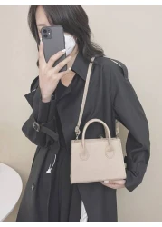 Solid Color Pu Handbag Casual Mini Square Bag For Commute Outdoors Fashion Crossbody Shoulder Bag Small Candy Color Crossbody Bag Glossy Double Handle Square Purse Women s Zipper Handbags