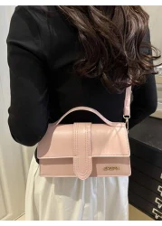 Premium Sense Pu Flap Solid Colour Handbag Square Bag Simple Commuter Crossbody Bag Small Capacity Texture Three Dimensional Handbag Suitable For Shopping Purse Students Young Women Office Women Perfe