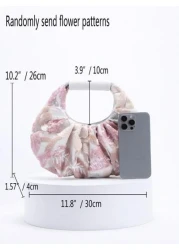 1pc Women s Linen Tote Bag With Colorful Sequin Mesh Floral Embroidery Ruffle Detail Unique Design Suitable For Summer Beach Vacation Floral Pattern Random