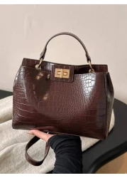 Women New Print Letter Pattern Handbag High Quality Shoulder Bag Vintage Tote Crossbody Small Square Bag Outdoor Travel Bag