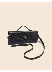 Dedoo Burgundy Bag Cherry Red Envelope Wine Red Envelope Upscale New Handbag European And American Fashion Crocodile Flip Hand Organ Bag Dinner Bag Shoulder Bag Messenger Bag Bags Ladies Elegant Bag F