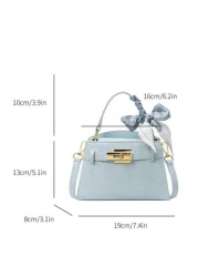 New Fashionable Women Handbag Solid Color Minimalist Crocodile Embossed High Quality Shoulder Bag With Scarf Elegant Matching For Date Shopping Versatile