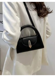 1 Pc Minimalist Retro Mini Handbag Square Bag Hardware Lock Buckle Decoration Flap Opening Shoulder Strap Adjustable Lightweight Crossbody Bag Suitable For Women s Daily Casual Use
