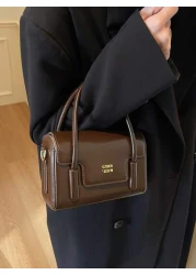 New Autumn And Winter Solid Color Handbag Niche Design Fashionable Letter Versatile Crossbody Bag Classic Atmospheric Adjustable Shoulder Strap Shoulder Bag Suitable For Dating Going Out Shopping And