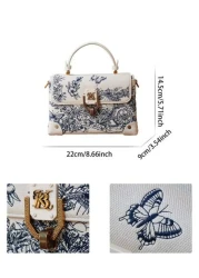 2025 Fashion New Women Bag High Quality Luxury Niche Design High End Embroidered Leather Small Square Bag White Exquisite Elegant Handbag Shoulder Messenger Bag Special Lock Design