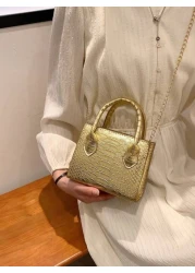 Fashion Metallic Snakeskin Texture PU Handbag