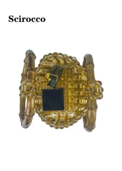 New Vintage Minimalist Handmade Beaded Round Acrylic Women Handbag High End Fashionable European American Style