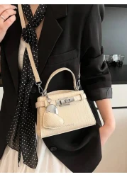 High End Crocodile Pattern Ladies Handbag High End Simple Letter Decoration Adjustable Shoulder Strap Messenger Bag Fashionable Strap Hardware Decoration Shoulder Commuter Bag Magnetic Buckle Opening