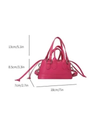 Mini Solid Color Crocodile Embossed Handbag Shoulder Bag For Lipstick Cosmetics And More