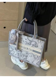 1pc 11in 7 9in 3 9in Fashionable Women s Tote Bag Large Capacity Square Shape Lightweight With Exquisite Silk Scarf Decoration Made Of Scratch And Abrasion Resistant Material Suitable For Shopping Dat