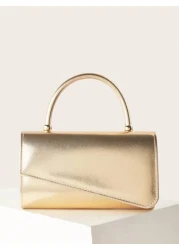 Women s Fashionable Solid Color Clutch With Metallic Decor Flap Closure Formal Party Pu Clutch Chain Strap Handbag For Evening Party Prom Or Ball