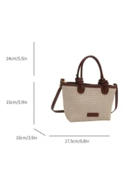 2025 Women s Woven One Shoulder Crossbody Bag Large Capacity Vacation Tote Beach Handbag For Commute