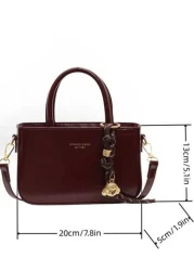 New Stylish Women s Handbag Solid Color Simple Vintage High End Casual Tote Bag With Detachable Rope Handle Suitable For Date Shopping Versatile Best Mothers Day Gifts Women