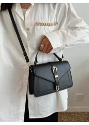 Lightweight Business Casual Buckle Decor Square Bag Mothers Day Gift For Mom For Teen Girls Women College Students Rookies White collar Workers Perfect for Office College Work Business Commute Outdoor