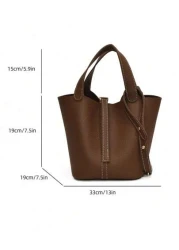 1 Piece Women s New Retro Casual Versatile Solid Color Bucket Handbag Model In Autumn And Winter Suitable For Commuting Daily Dating And Work Women s Fashionable Handbag Can Be Cross Body