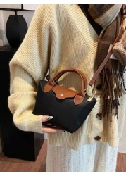 حقيبة كتف كاجوال من النايلون للنساء، حقيبة يد شكل مقلوب