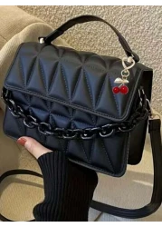 2024 New Fashion Shoulder Diagonal Package Simple Diamond Grid Popular Handbag With Detachable Strap