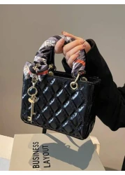 2024 New Burgundy Red Diamond Pattern Handbag Compact And Elegant High End And Atmospheric Crossbody Shoulder Bag Christmas Gift Perfect For Travel And Parties Best Mothers Day Gifts Women