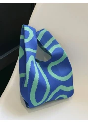 duke bear Knot Bag Ladies Geometric Pattern Crochet Bag Suitable For Vacation 1 Piece Mini Crochet Bags Handheld Bag Geometric Pattern Knitting Crochet Breathable Lightweight Foldable Pocket Suitable