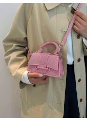 Mini Square Handbag Fashionable High Quality Makeup Bag New Solid Color Versatile Tote Bag Women Purse