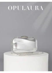 OpulAura Unique Design Women s Box Shaped Clutch Bag Luxury Gold Metallic Shiny Evening Bag Sophisticated Leather Formal Party Bag Suitable For Prom Party Banquet Birthday Celebration And Bridal Acces