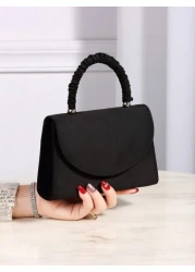 Glamorous Elegant Exquisite White Wedding Bag Ruffled Handle Flap Square Bag Dinner Bag Evening Bag For Party Girl Woman For Female Perfect For Party Wedding Prom Dinner Banquet For Best Gift For Wome