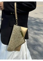 Fashionable Sparkling Sequins Decor Elegant Clutch Bag