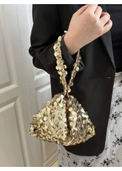 1pc Zippered Closure Sparkly Wristlet Bag Multicolor Sequin Design Europe US Style Creative Personality Cell Phone Shoulder Crossbody Bag Suitable For Party Gala Date Night For Women