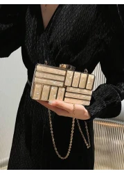 Glitter Bling Shiny Glamorous Elegant Exquisite Marble Graphic Box Bag Mini Glamorous Perfect Bride Purse For Wedding Prom Party Events Dinner Bag Evening Bag For Party Girl Woman For Female Perfect F