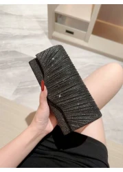 Glitter Evening Bag Purse Women Evening Bag Envelope Handbag Large Wedding Party Prom Purse Mini Flap Square Bag Metallic Sequin Dress Bag Evening Bags For Teen Women Women Socialites Working Women Et