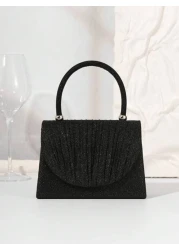 Lightweight Business Casual Rhinestone Decor Bucket Bag Mini Drawstring Design Clear Bag Faux Pearl Bag Evening Bag Dinner Bag Glamorous Elegant Exquisite Quiet Luxury Rhinestone For Party Girl For Wo