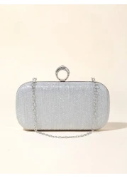 Captivating Glittering Sequin Luxury Evening Clutch Simple Glittering Clutch Shiny Square Bag For Perfect Parties Weddings Balls Dinners Banquets For Women Brides And Girls