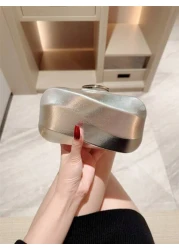 1pc Asymmetrical Box Shaped Luxury Clutch Bag For Party Romantic Wedding Spring Summer Chain Shoulder Bag Bride Bag Formal Prom Clutch Elegant Evening Dress Bag Perfect For Party Wedding Prom Dinner B