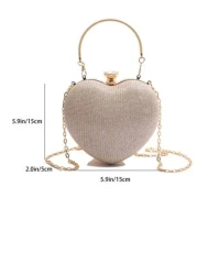 Luxury Handbags Clutch Purses Heart Shape Chain Women Ladies Evening Bags