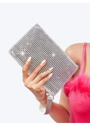 Women s Rhinestone Evening Bag Clutch Handbags Glitter Wristlet Purse Glamorous Elegant Exquisite Quiet Luxury Glitter Bling Sequin Luxury Shiny Rhinestone Evening Bag For Party Girl Woman Bride Perfe