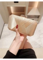 A Classic Crossed Satin Box Clutch Bag With High End Feel Suitable For Evening Party Formal Occasions Dance Events Romantic Weddings Chain Strap Banquet Handbag
