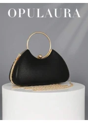 OpulAura Women s Metal Feeling Luxury Evening Clutch Bag Elegant Leather Party Handbag Shiny Formal Clutch For Dress Suitable For Formal Occasions Like Wedding Prom Birthday Bridesmaid Perfect For Par